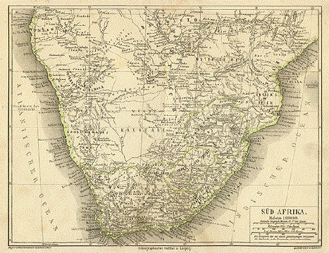 This map shows South Africa in detail with even the smallest rivers.