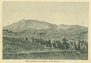 Ansicht von Bergama mit dem Burgberge des alten Pergamon