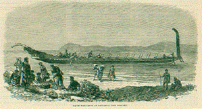 Maori War-Canoe at Tauranga