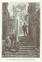 Die Marinegasse ( Typus einer dalmatischen Treppengasse) (Ragusa)