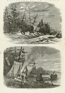 Moose Hunting in Canada
                                                                                                                                                                                                                                                                                                                                                                                                                                                                                                                                                                                                                           Upper image: En Route for the Hunting GroundLower image: The Encampment