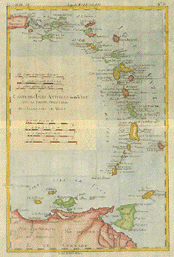 Carte des Isles Antilles ou du Vent