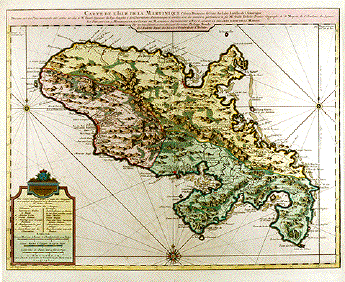 Carte de l'isle de la Martinique. Colonie françoise de l'une des Isles Antilles de l'Amerique