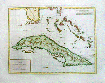 Karibik - Carte De L'Isle De Cuba Et Des Isles Lucayes