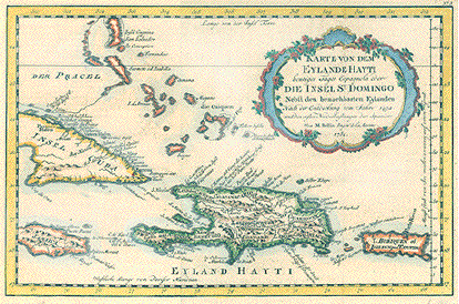 Haiti Domincan Republic Karte Von Dem Eylande Hayti heutiges Tages Espagnola oder Die Insel St. Domingo