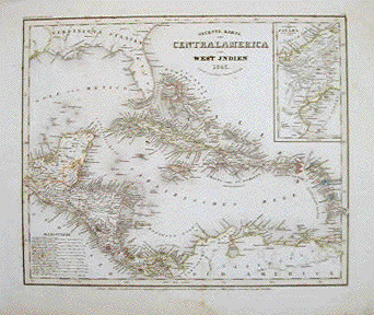 Neuseste Karte von Centralamerica und West Indien  - West Indies - Central America
