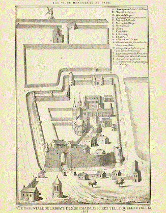 Vue Orientale de L Abbaye de St. Germain Desprez Telle Qu Ell Etoit En