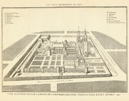 Vue Occidentale de L Abbaye de St. Germain Desprez Telle Qu Ell Etoit Avant 1640