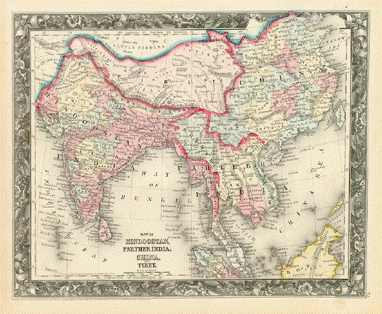 Map Of Hindoostan, Farther India, China, and Tibet.