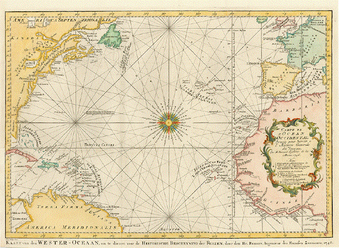 Carte de L'Ocean Occidental Dressee pour Servir a l'Histoire Generale des Voyages