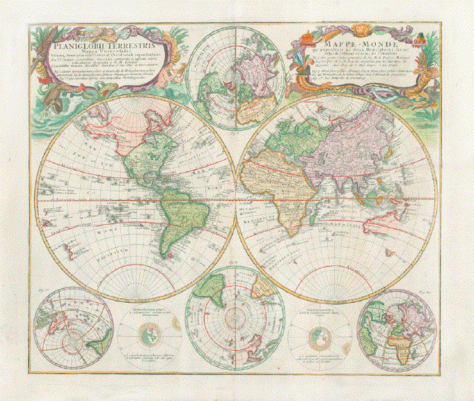 Cartography of Exploration-Antique Maps of the World