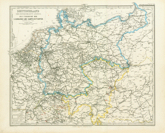 Weltverkehrs-Karte M5 Alte Landkarte 1895 Verkehr Welt Schiffe Eisenbahnen 