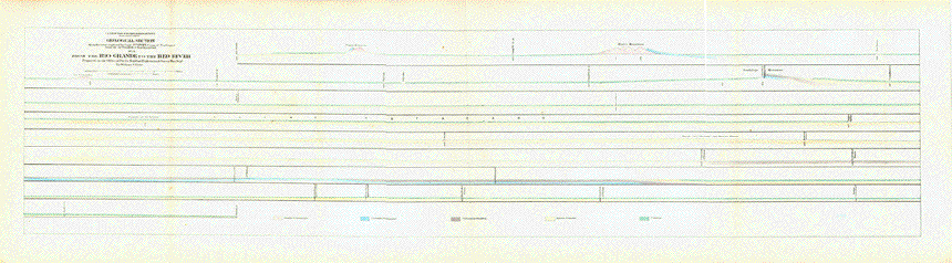 Geological Section along the Route explored by Capt Pope Corps of Top Eng near the 32nd Parallel of North Latitude 1854 from the Red River to the Rio Grande.......