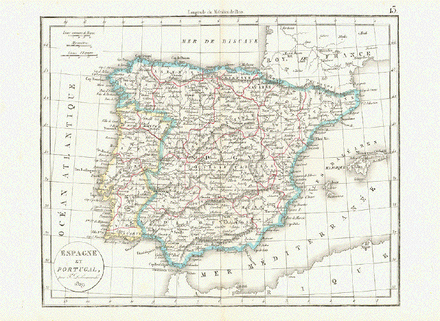 1897 Antique Map of Portugal Lusitania Algarve Alentejo 