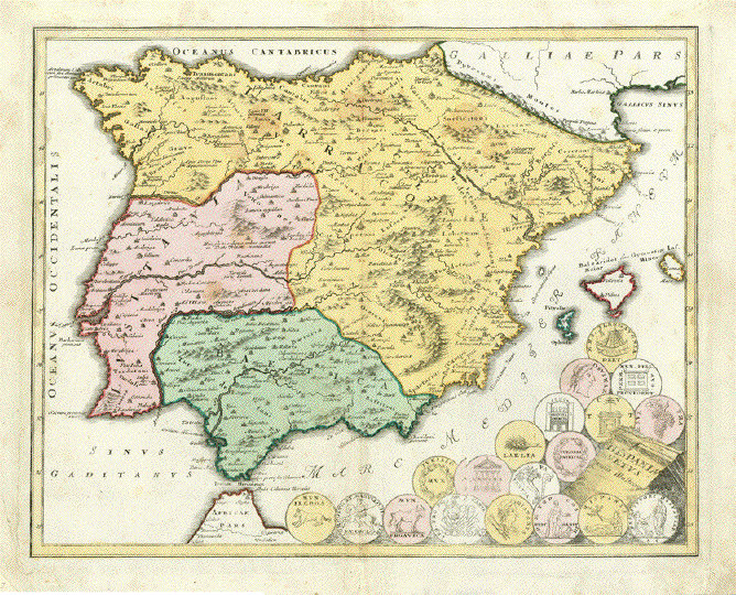 Map Of Portugal On Political Globe With Watery Oceans And Embossed