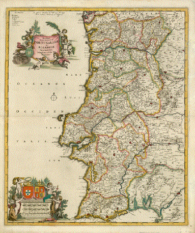 Historic Map - Mapa Dos Reynos De Portugal E Algarve Feita sobre as Me -  Historic Pictoric