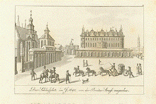 Berlin - Der Schlossplatz im J. 1690 von der Breiten Straße angesehen