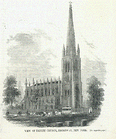 View of Trinity Church, Broadway, New York