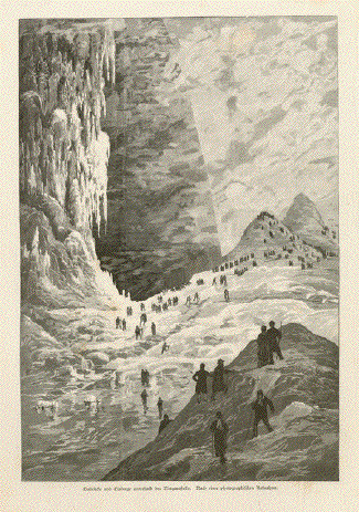 Eisbruecke und Eisberge unterhalb des Niagrafalls